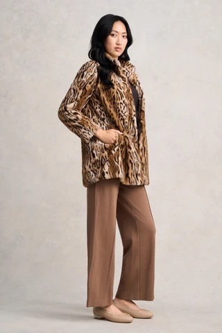 Faux Fur Coat, Ocelot Faux Fur (BNWT)