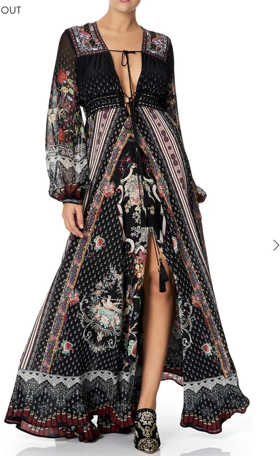 Peasant Dress With Tie Front