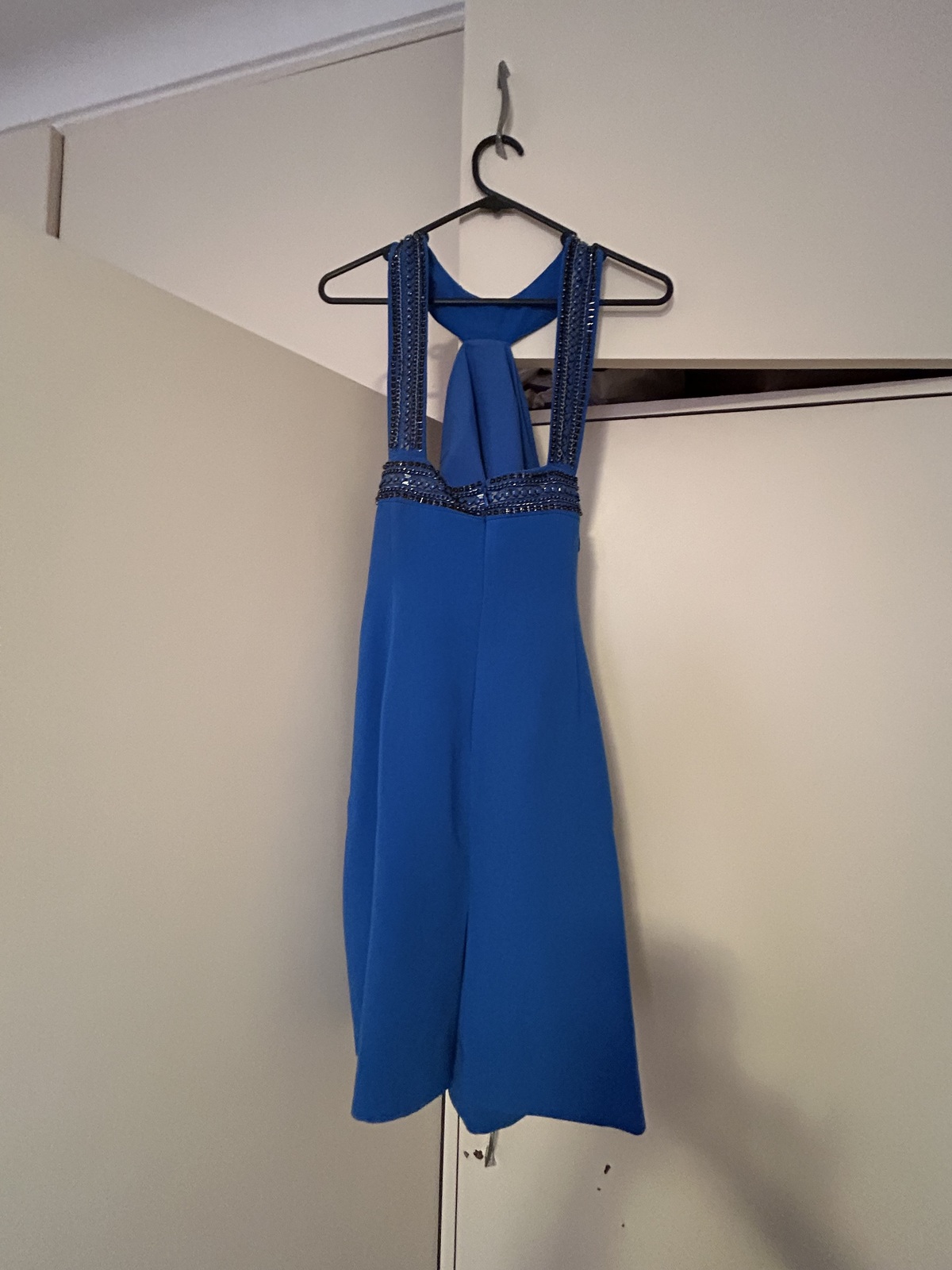 Enamel Chain Detail Halter Woven Mini Dress (BNWT)