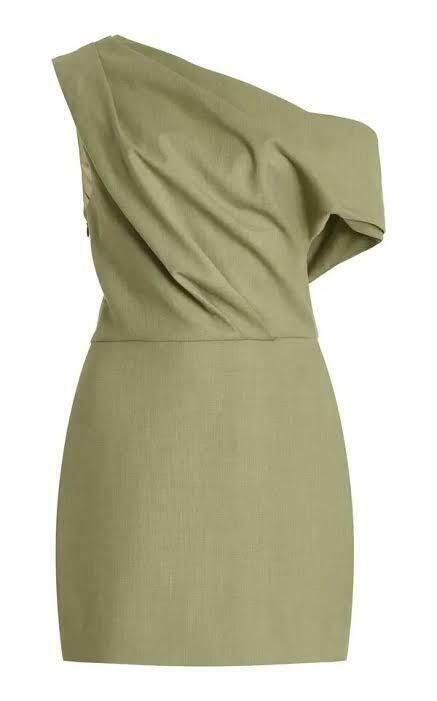 Leighton Off Shoulder Mini Dress Sage Green