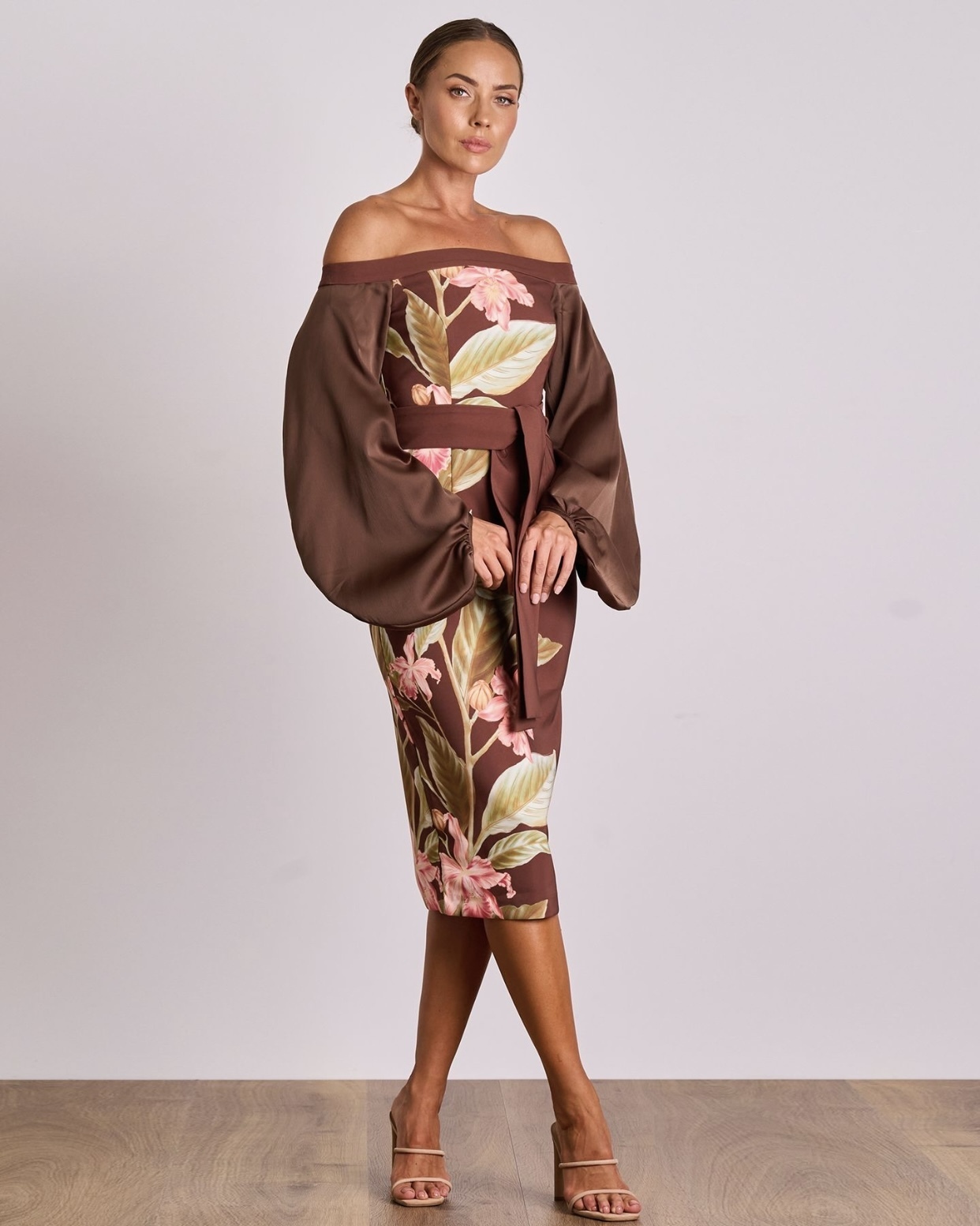 Josephine Shoulder Midi Dress by PASDUCHAS