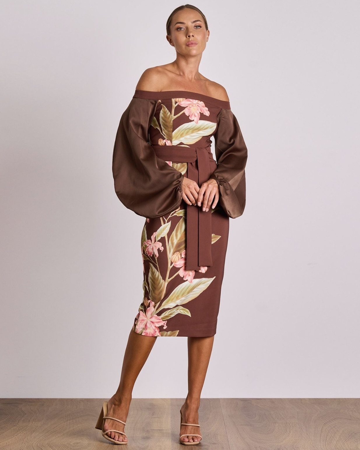 Josephine Shoulder Midi Dress by PASDUCHAS