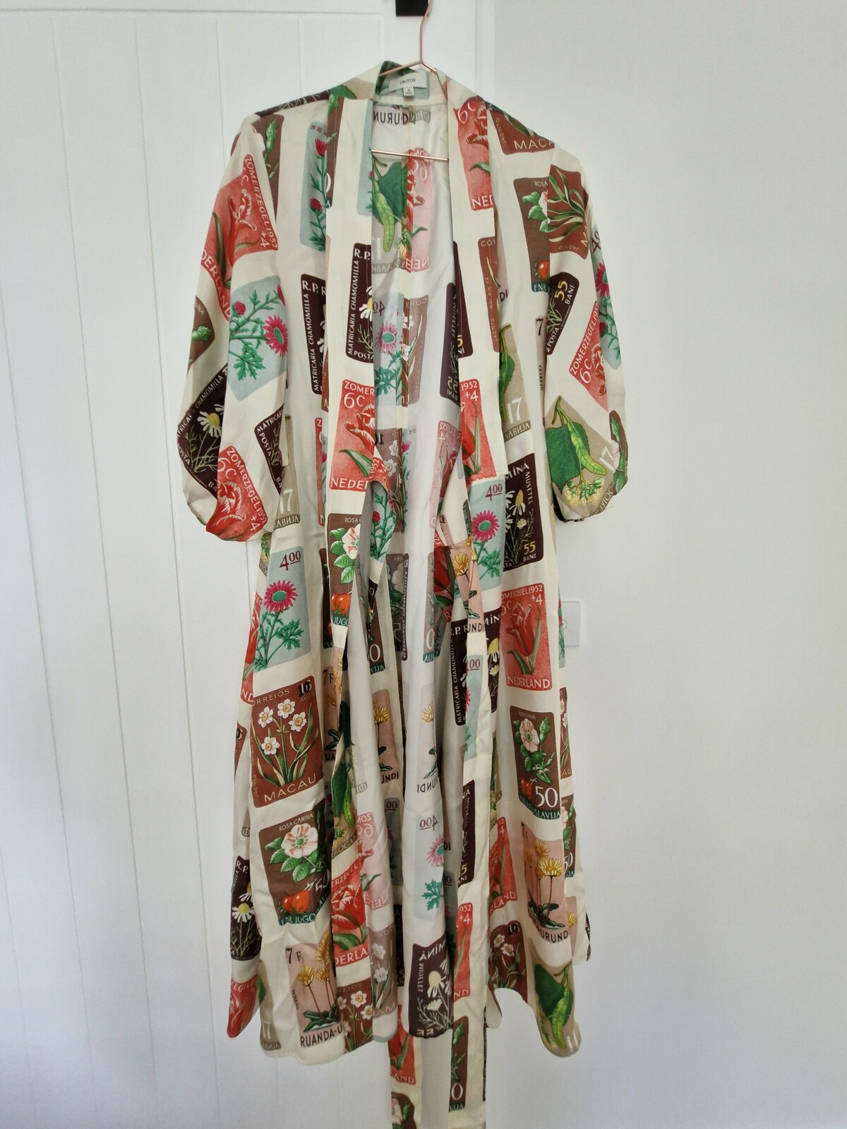 Flower Stamp Long Sleeve Dress