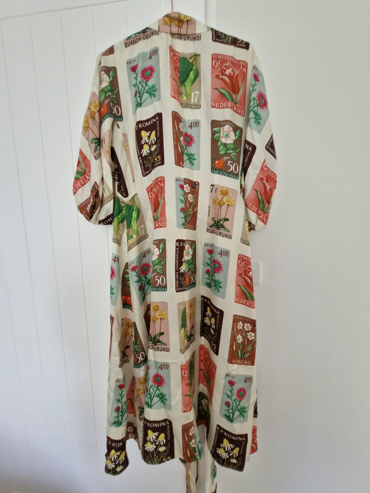 Flower Stamp Long Sleeve Dress
