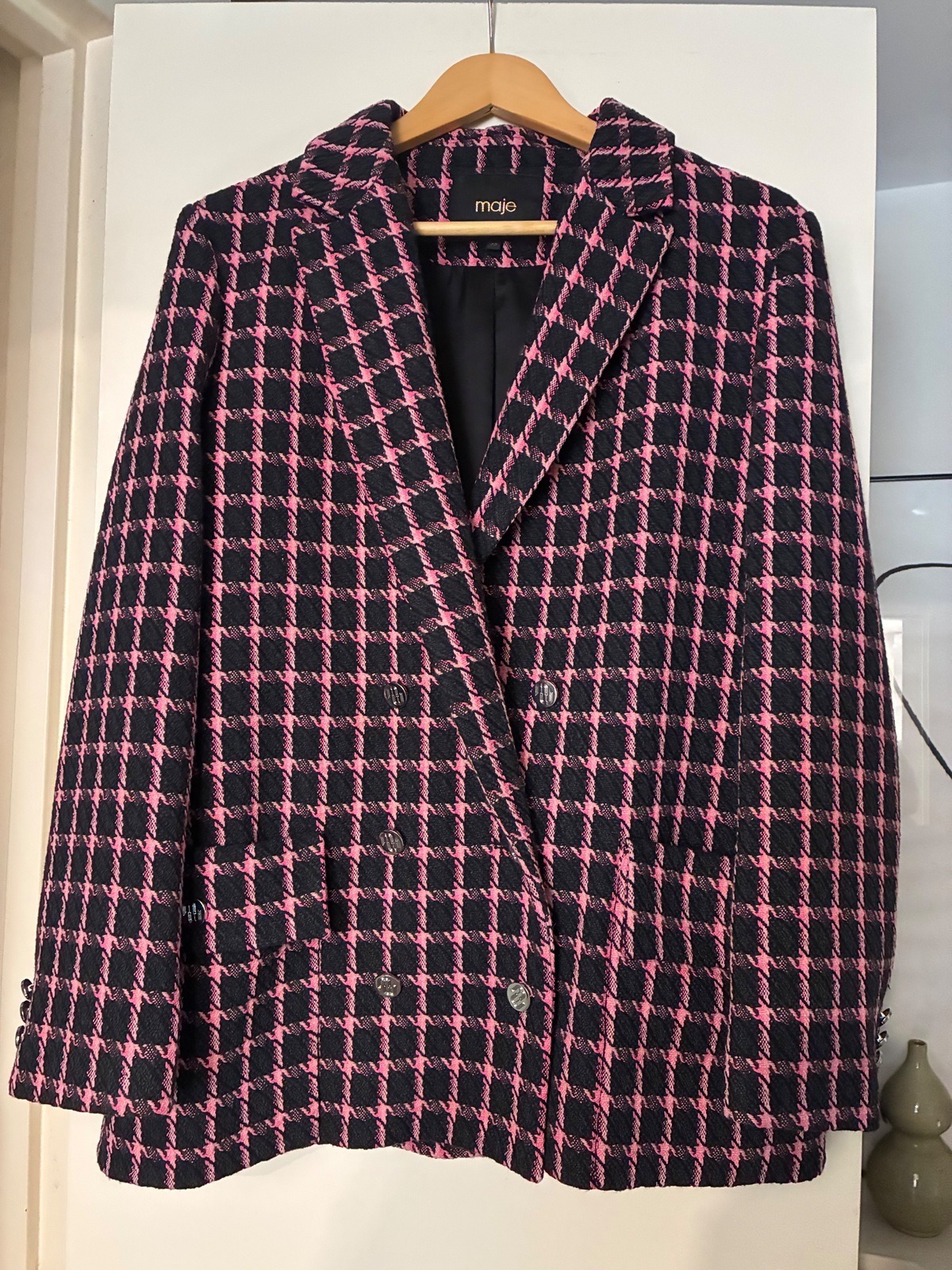 Pink & Black Double Breasted Jacket