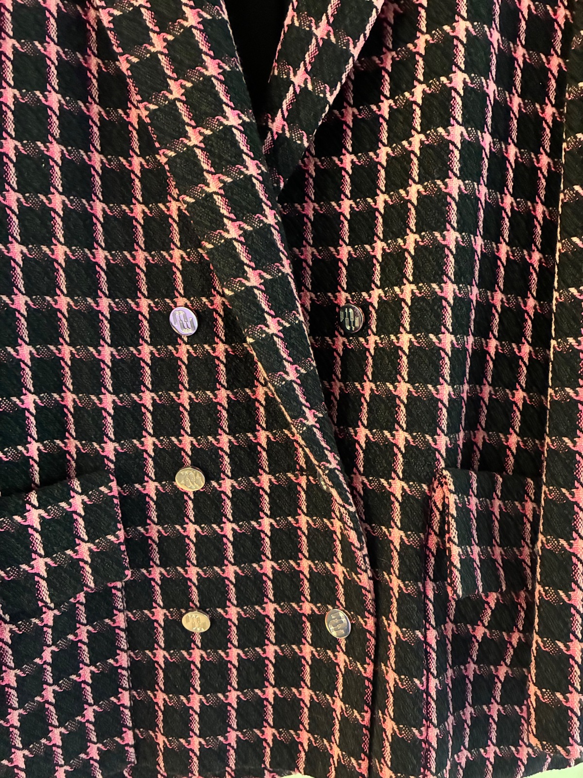 Pink & Black Double Breasted Jacket