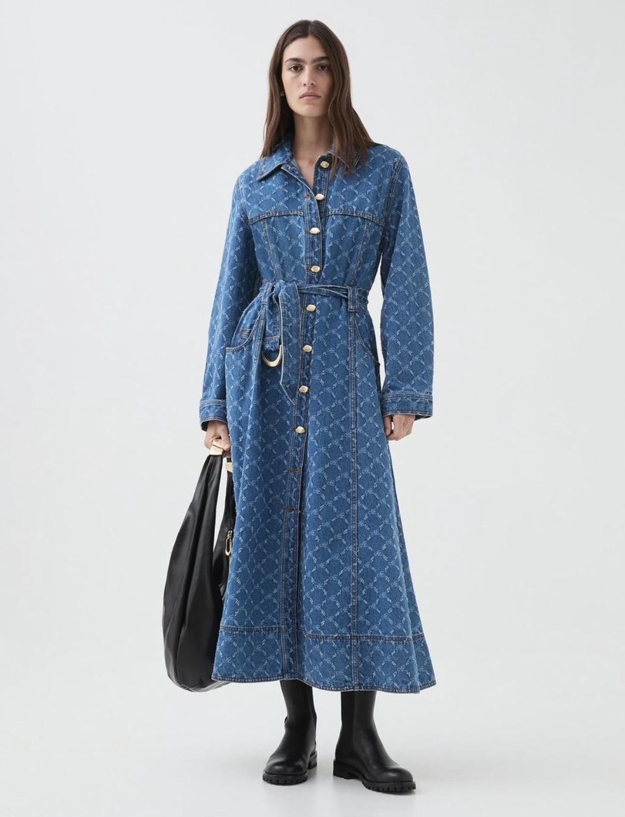 Renaissance Monogram Denim Maxi - size 8