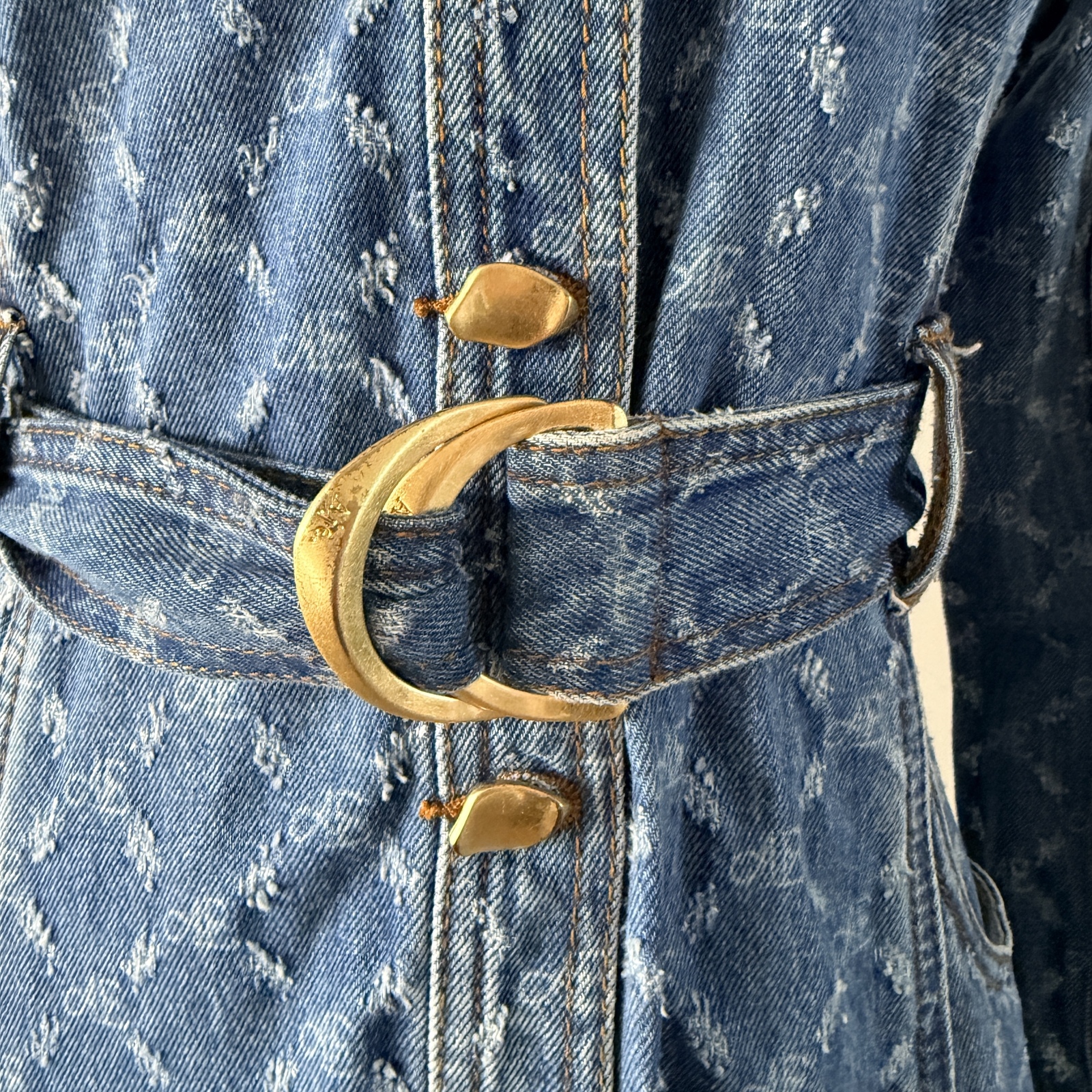 Renaissance Monogram Denim Maxi - size 8