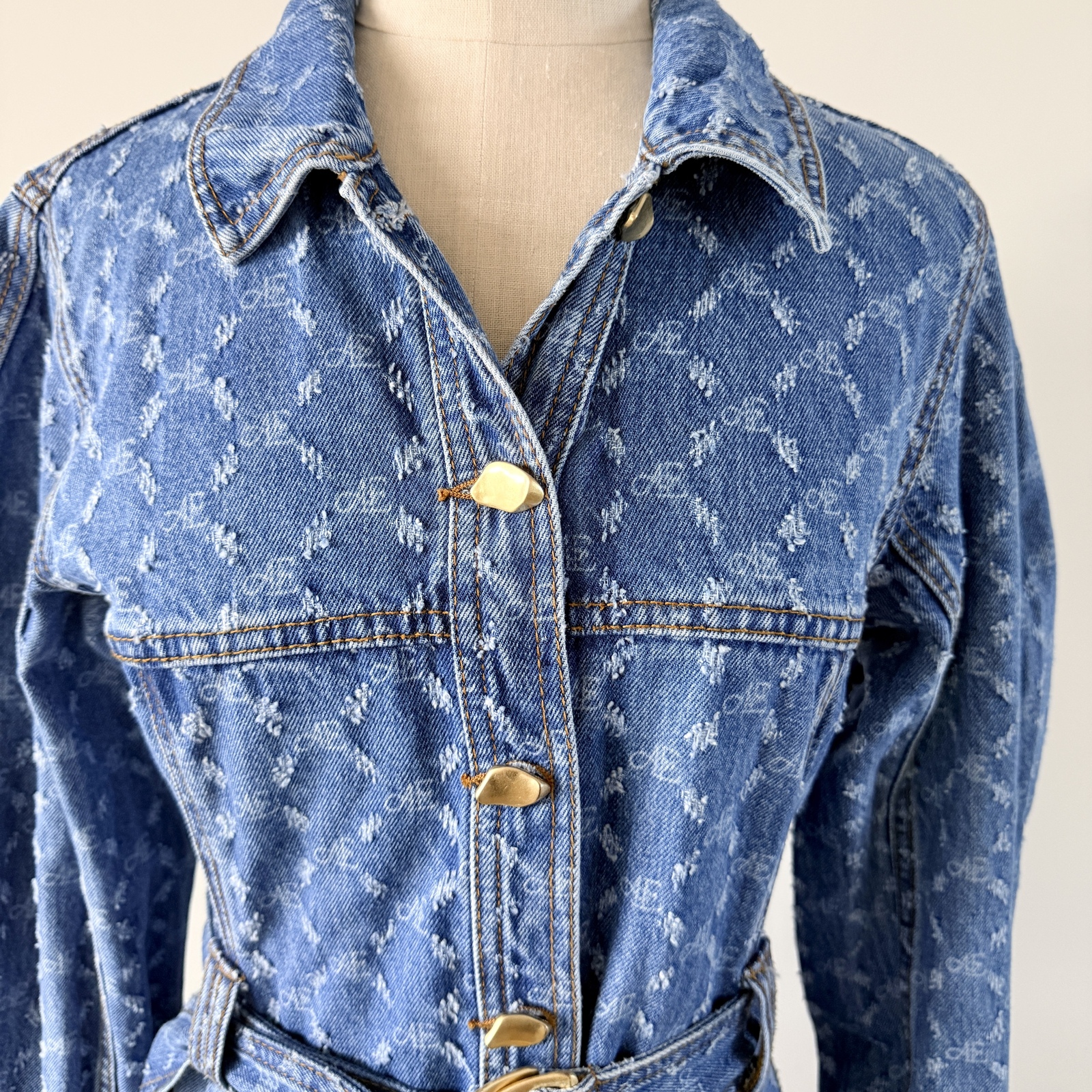 Renaissance Monogram Denim Maxi - size 8