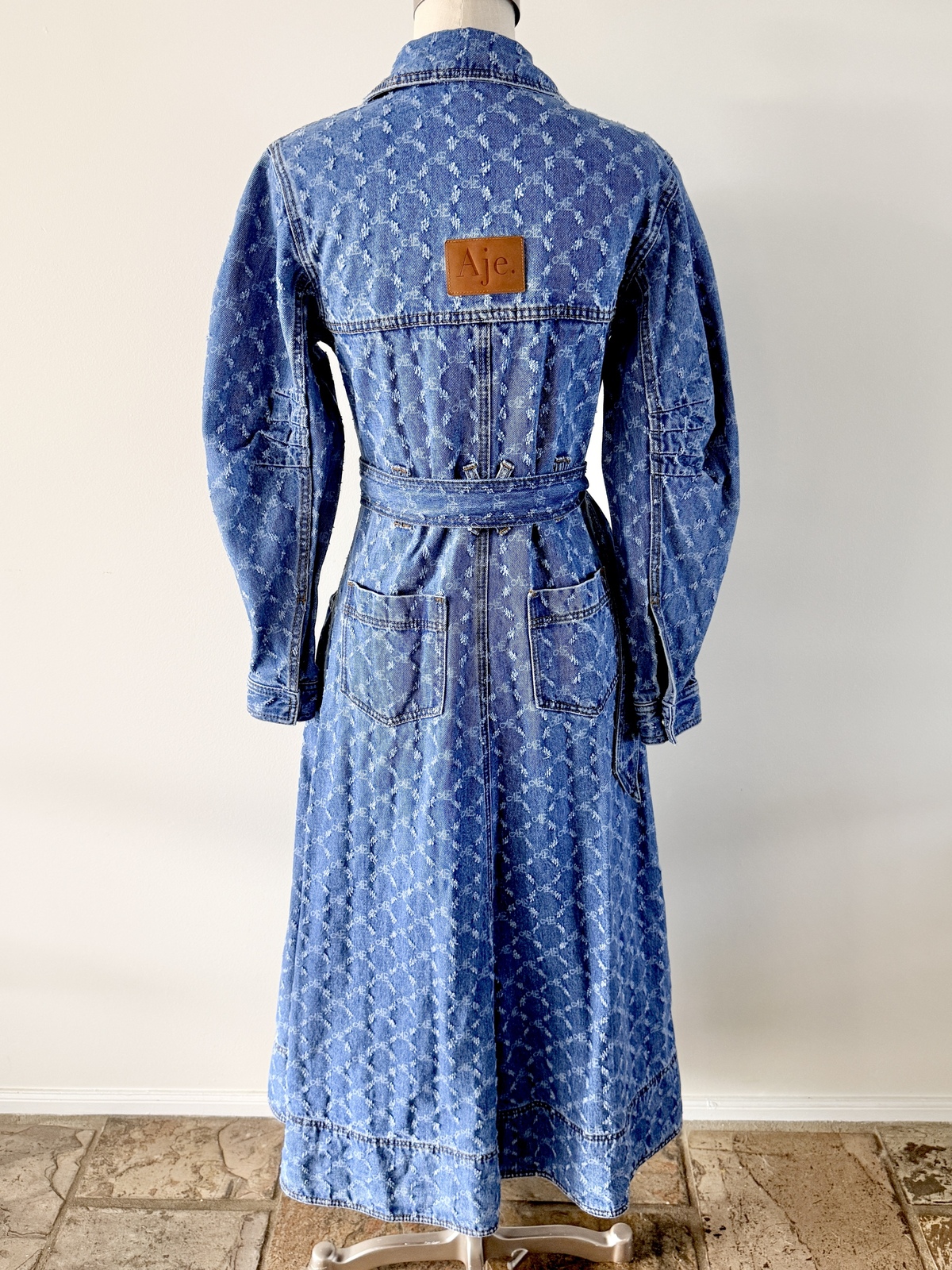 Renaissance Monogram Denim Maxi - size 8