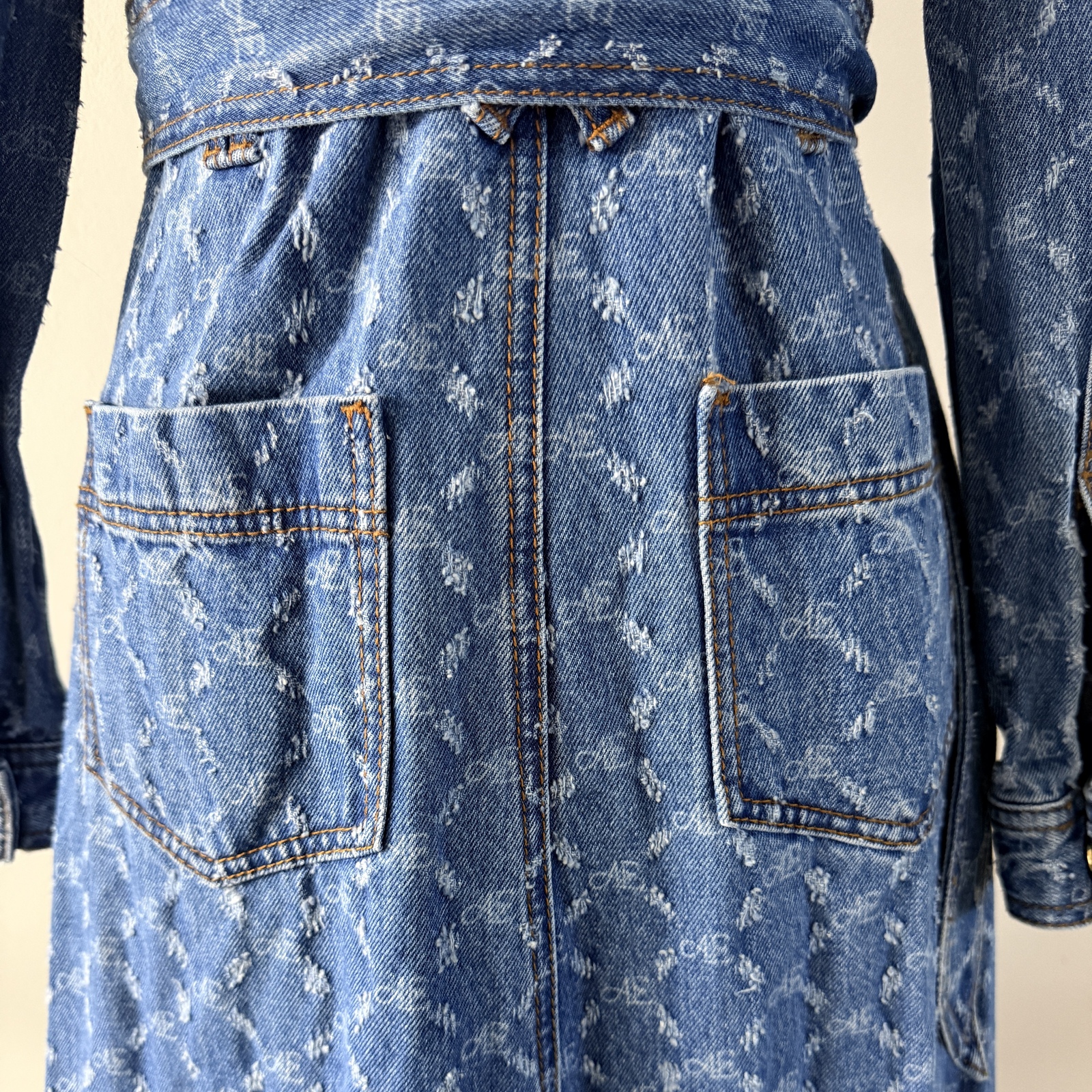 Renaissance Monogram Denim Maxi - size 8