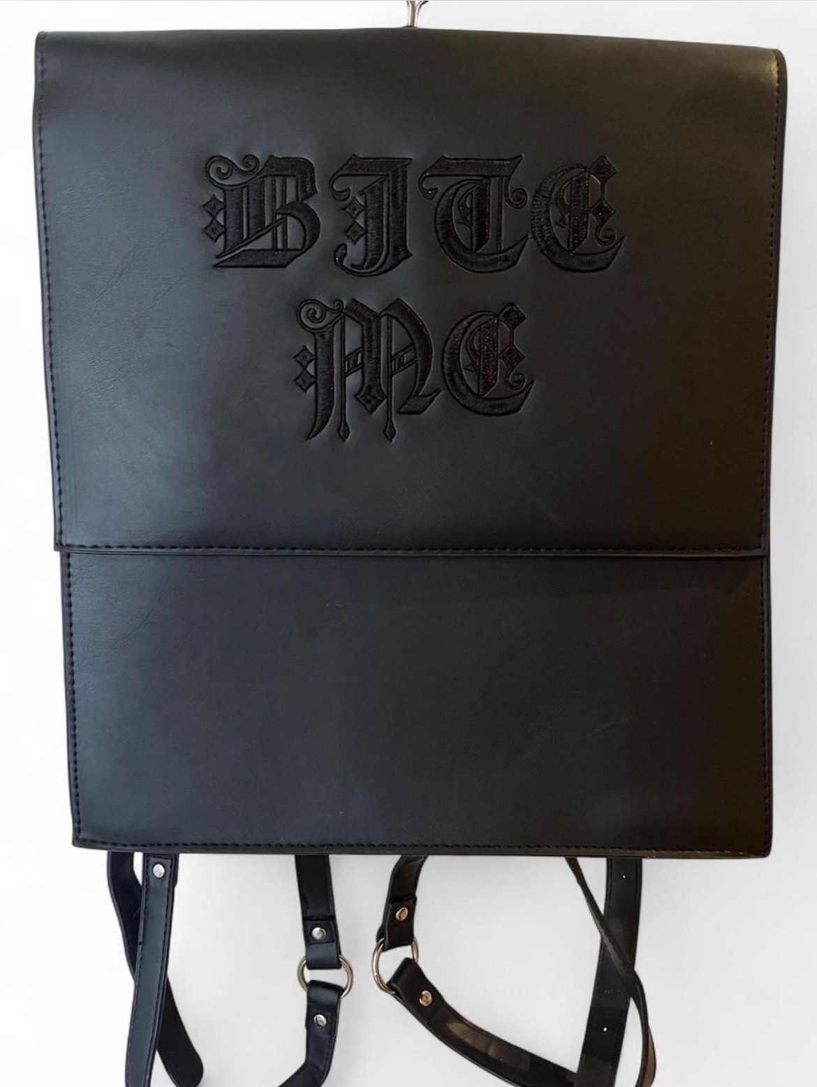 BLACK FRIDAY GOTHIC PU LEATHER BACKPACK WITH MAGNETIC FLAP - INNC