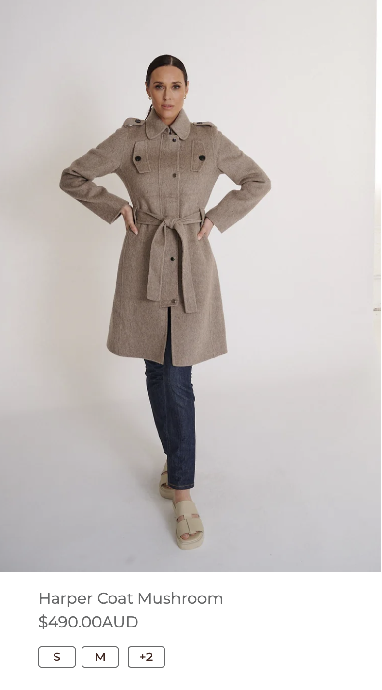 Jacket coat Size S Mushroom NEW RRP$490