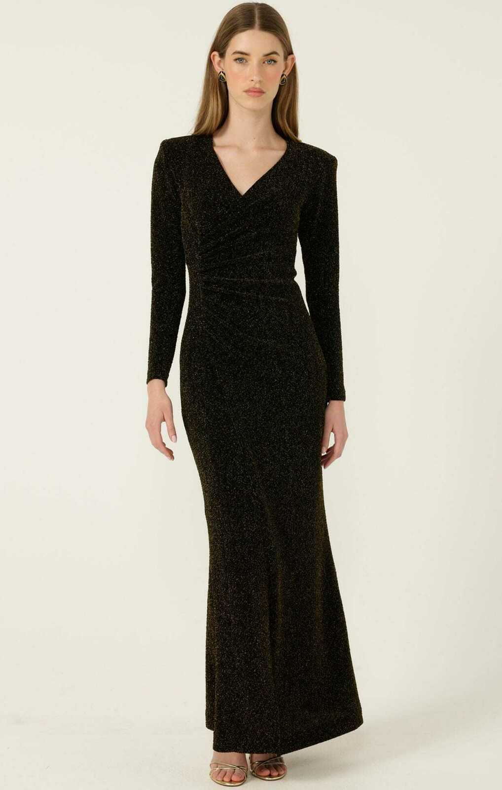 LENORA MAXI DRESS IN BLACK GOLD Size 12 worn once, no damage