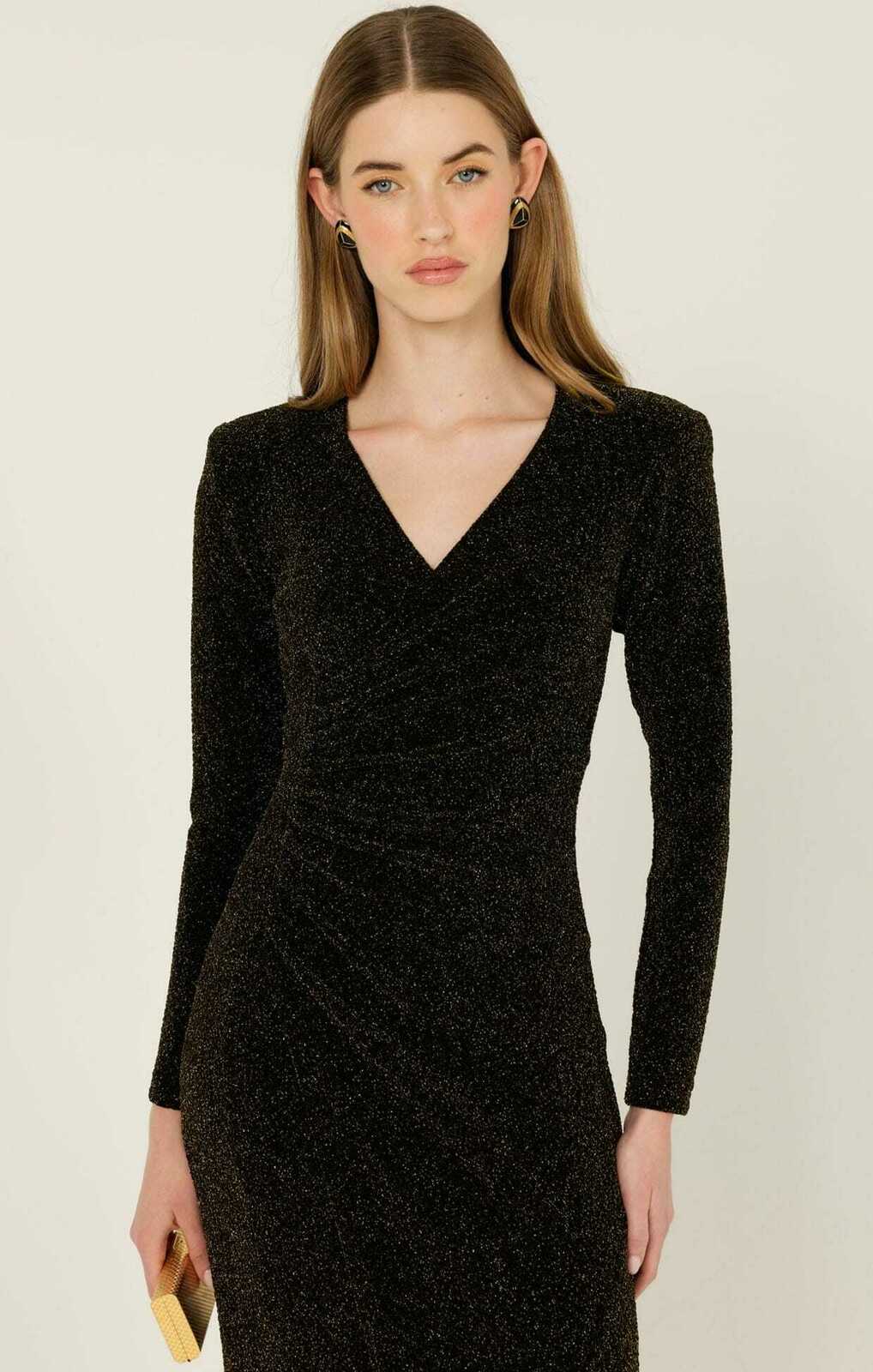 LENORA MAXI DRESS IN BLACK GOLD Size 12 worn once, no damage