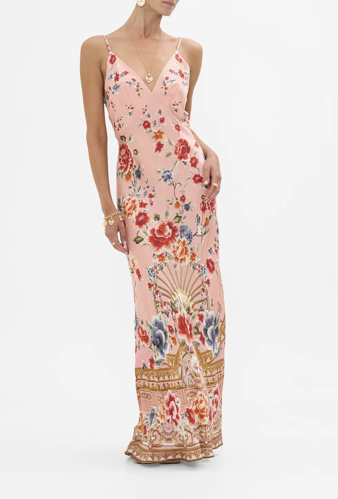 V Neck full length Bias Slip Dress Majestic MILLA Medium/AU12