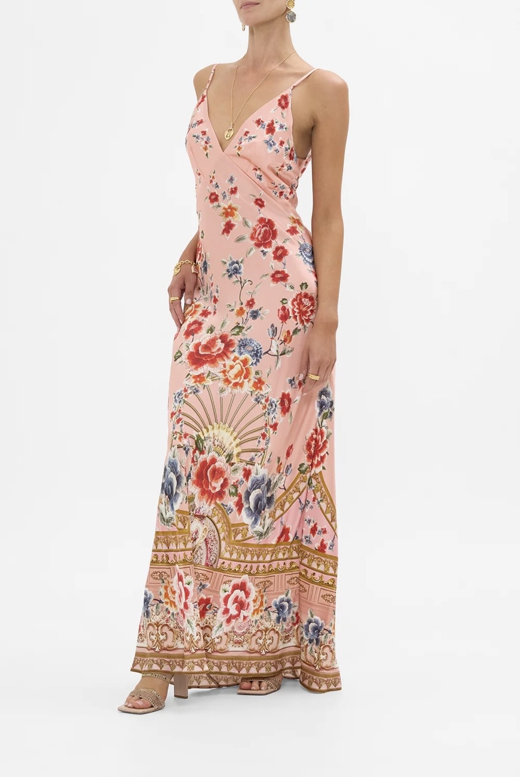 V Neck full length Bias Slip Dress Majestic MILLA Medium/AU12