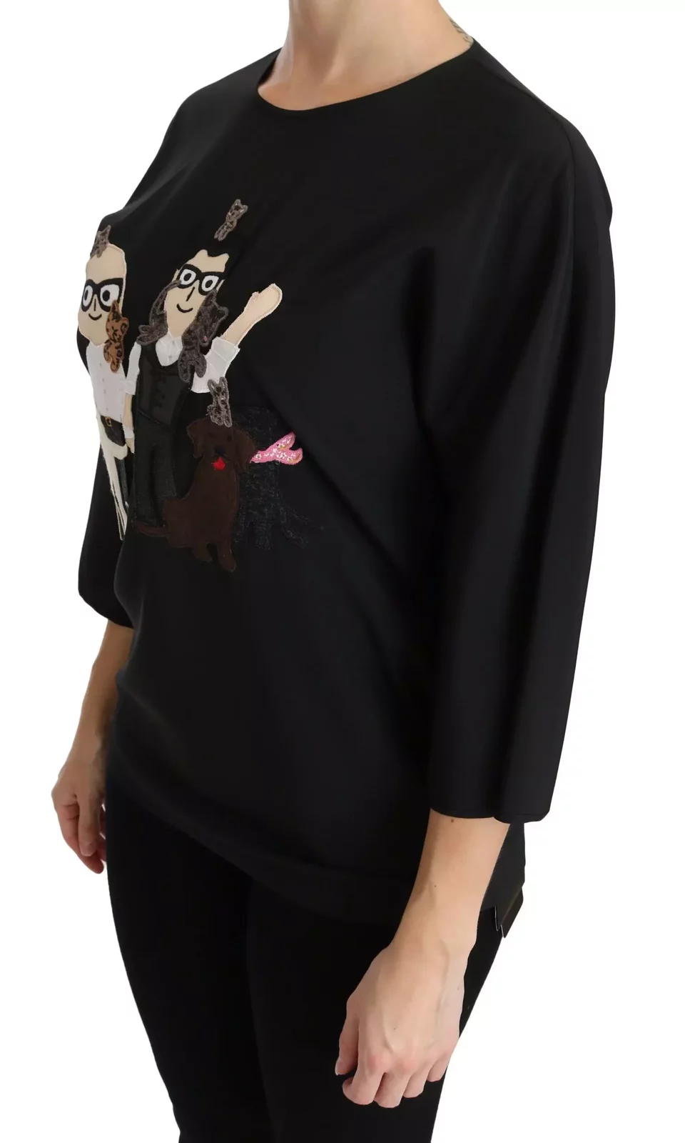 Dolce  Gabbana Black Silk Top - Black / IT36 | XS