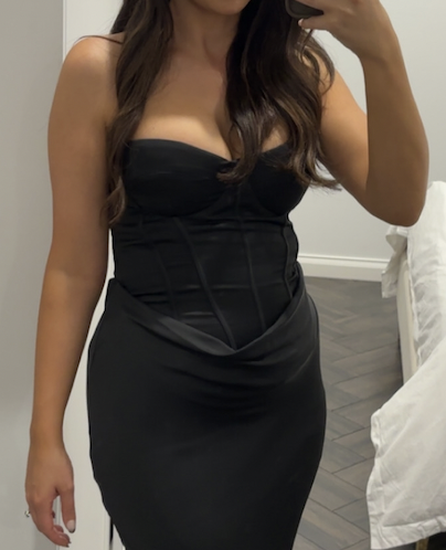 - Satin Corset Maxi Dress