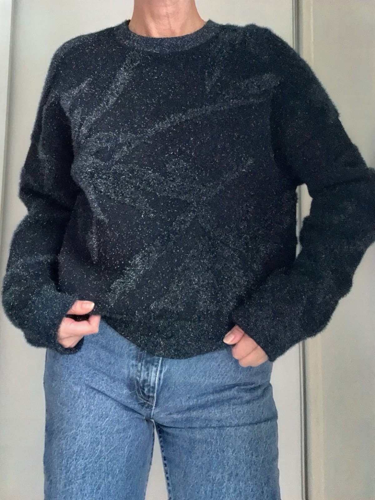  Metallic Shimmer Sweater