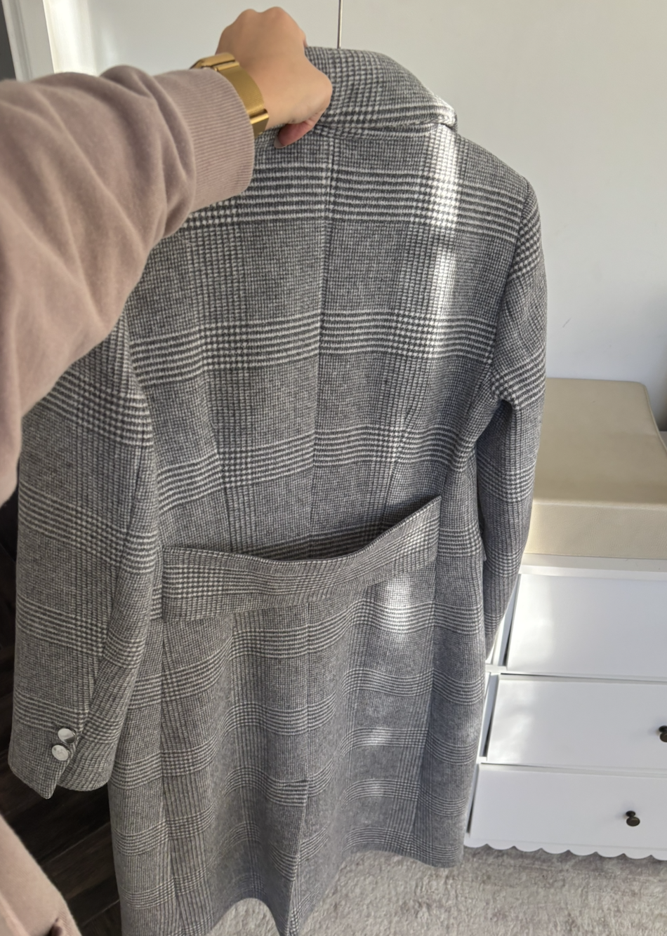 Katie Double-Breasted Check Coat