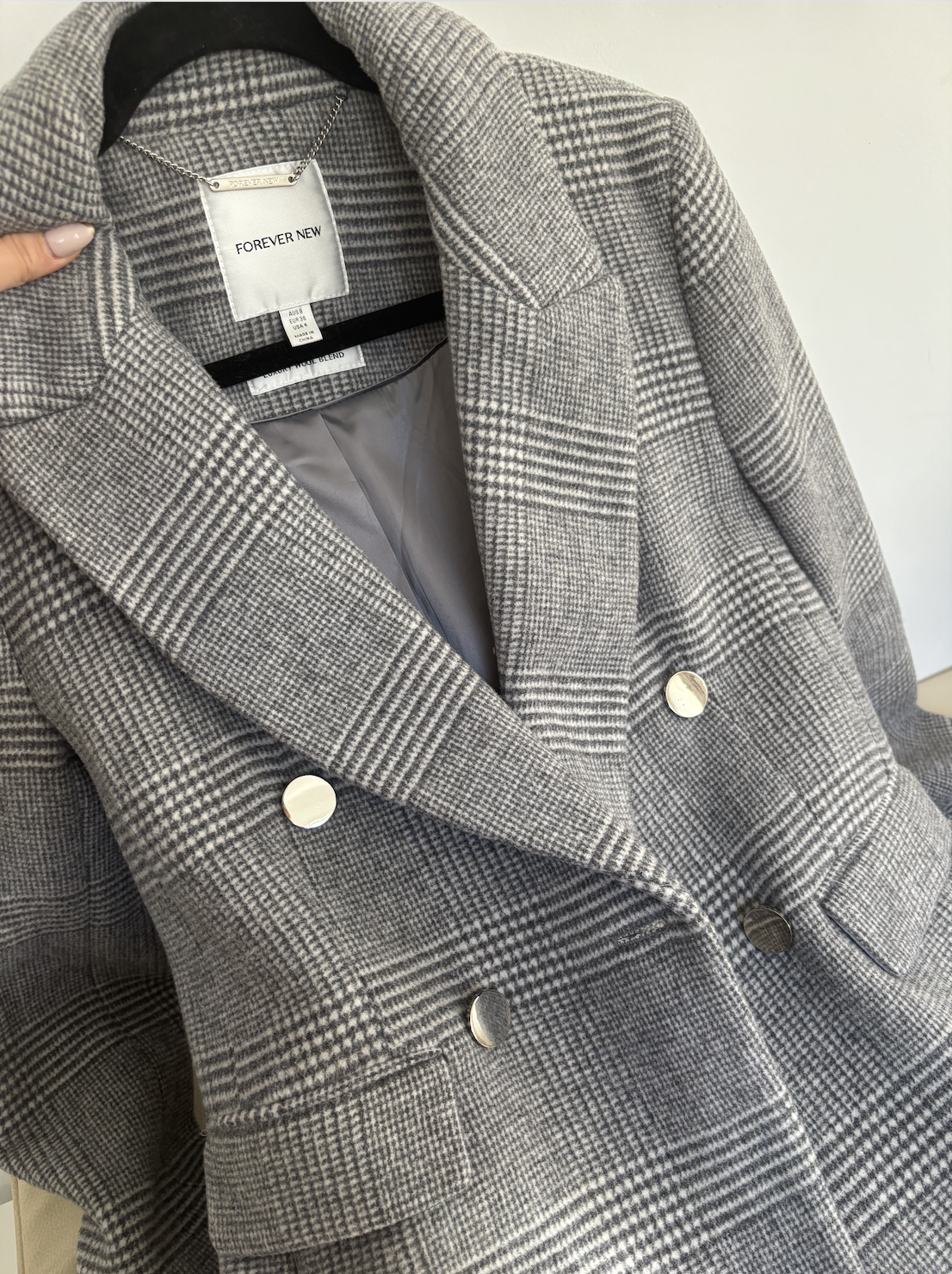 Katie Double-Breasted Check Coat