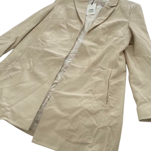 Longline Leather Jacket - Tofu