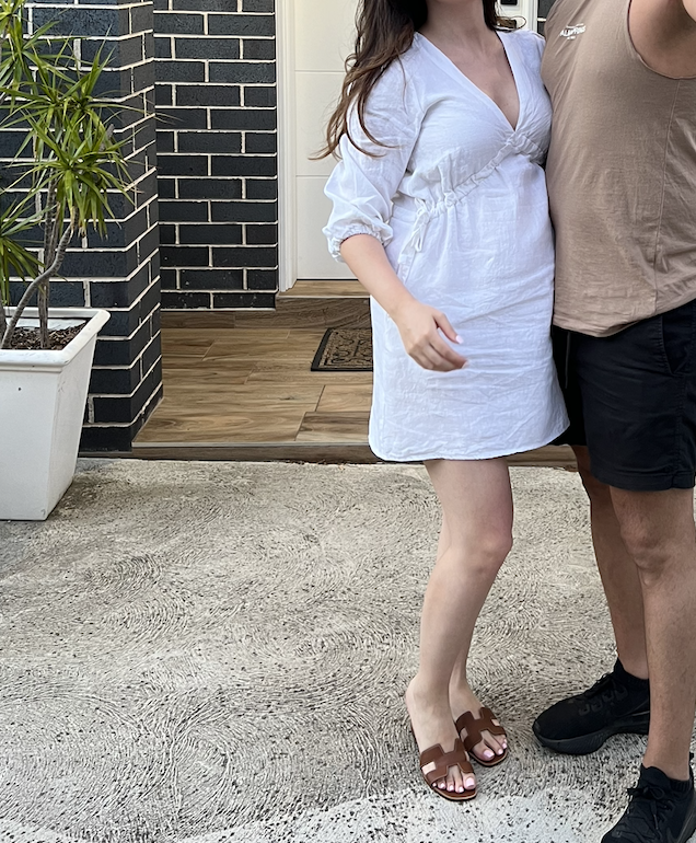 Linen Mini Dress With Tie Sides