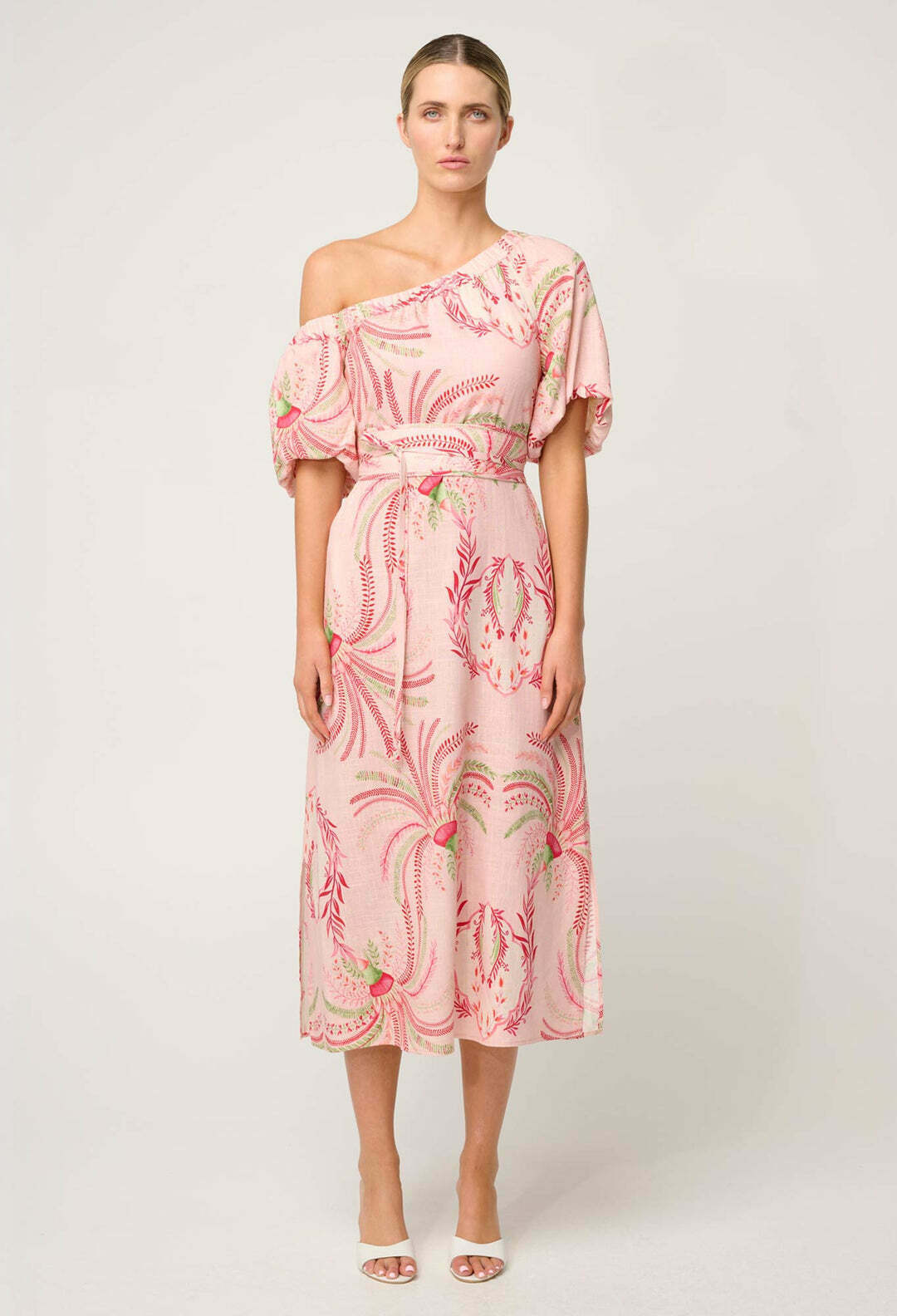 Zina One Shoulder Dress in Palmarosa BNWT Size 12 RRP $449!
