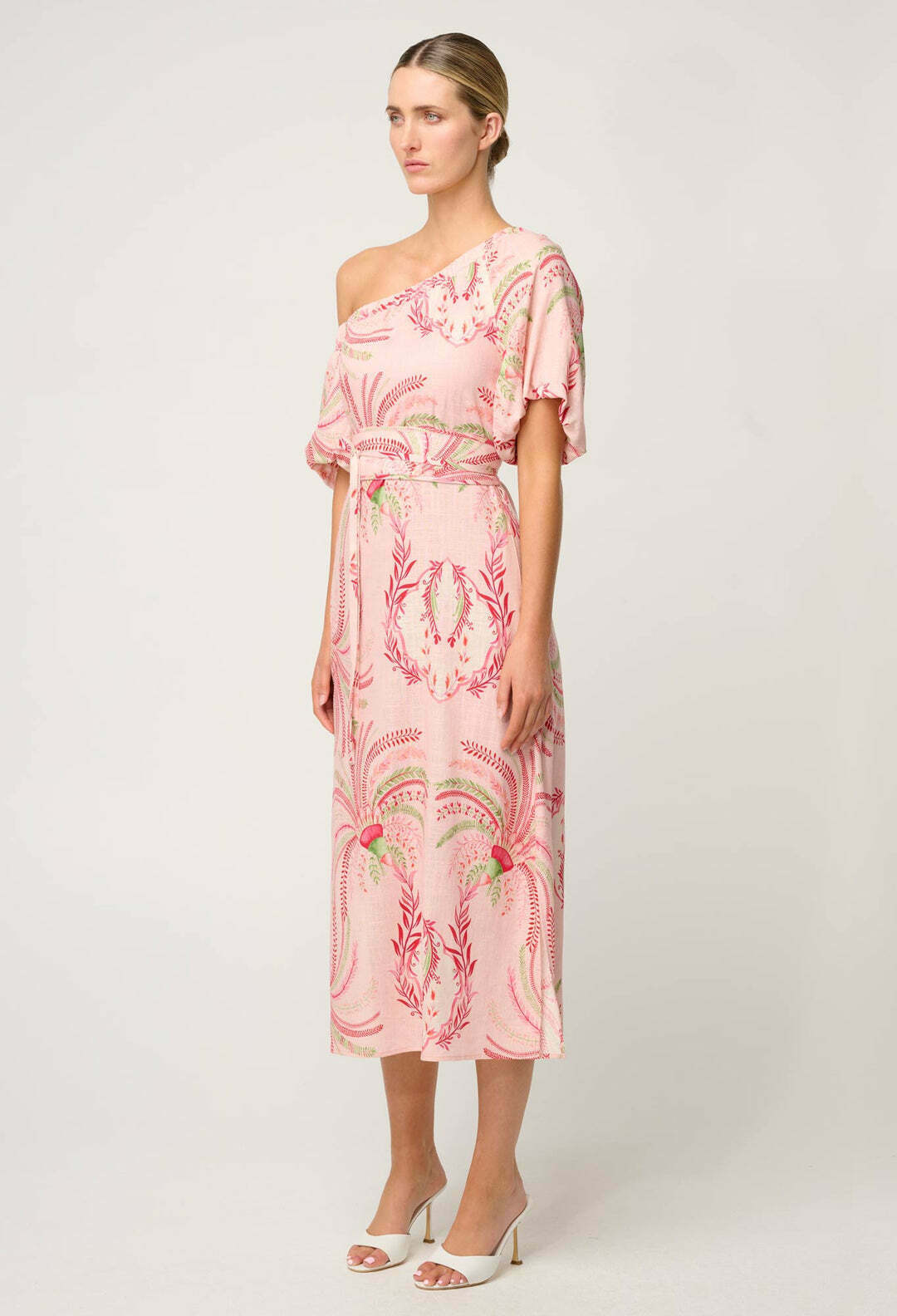 Zina One Shoulder Dress in Palmarosa BNWT Size 12 RRP $449!