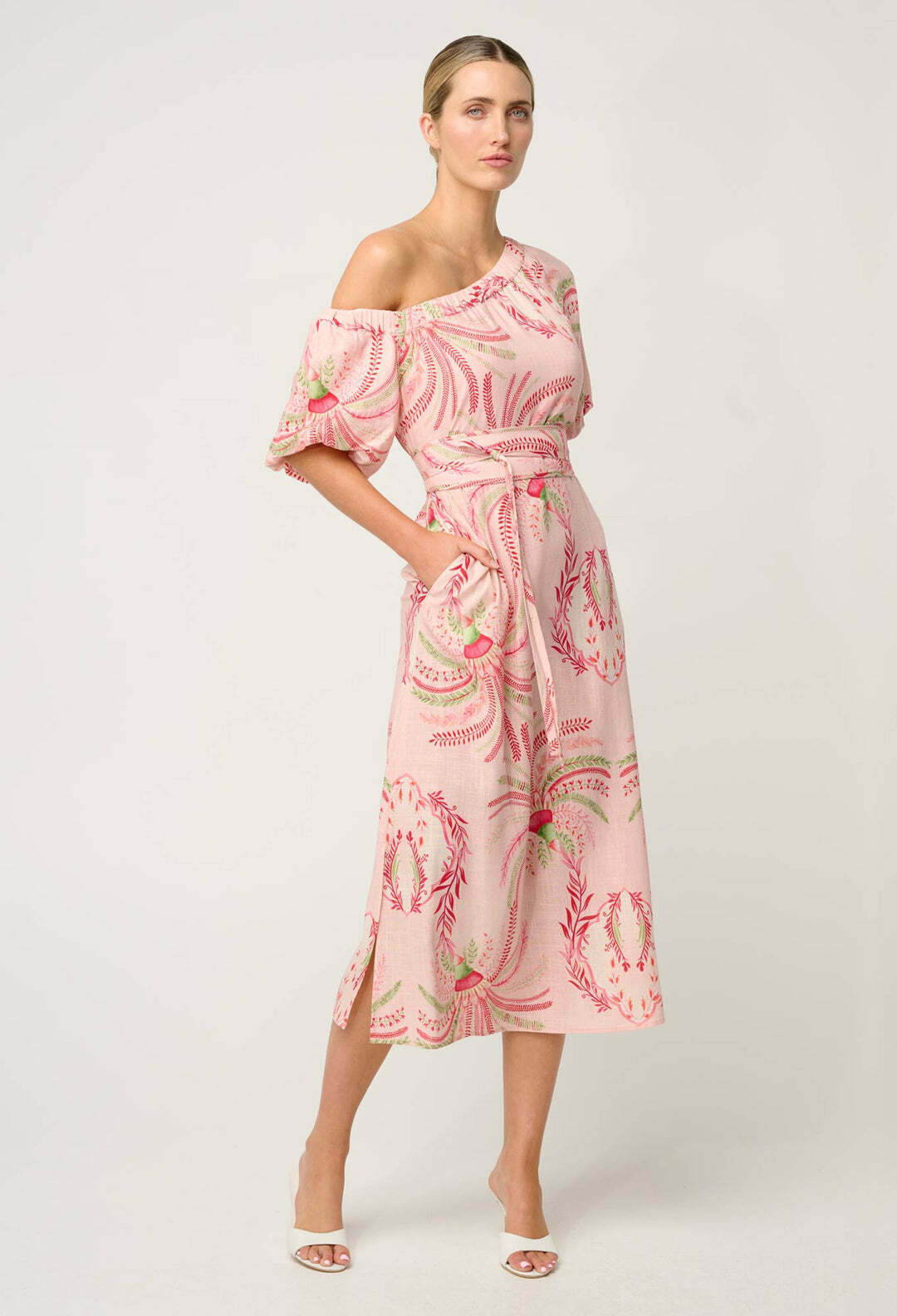Zina One Shoulder Dress in Palmarosa BNWT Size 12 RRP $449!