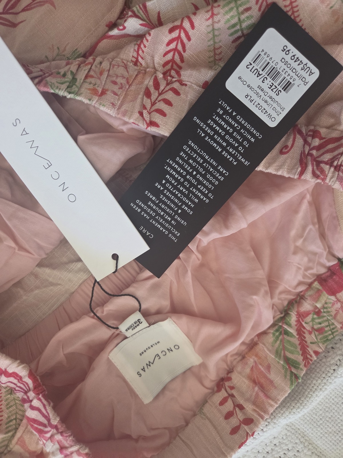 Zina One Shoulder Dress in Palmarosa BNWT Size 12 RRP $449!