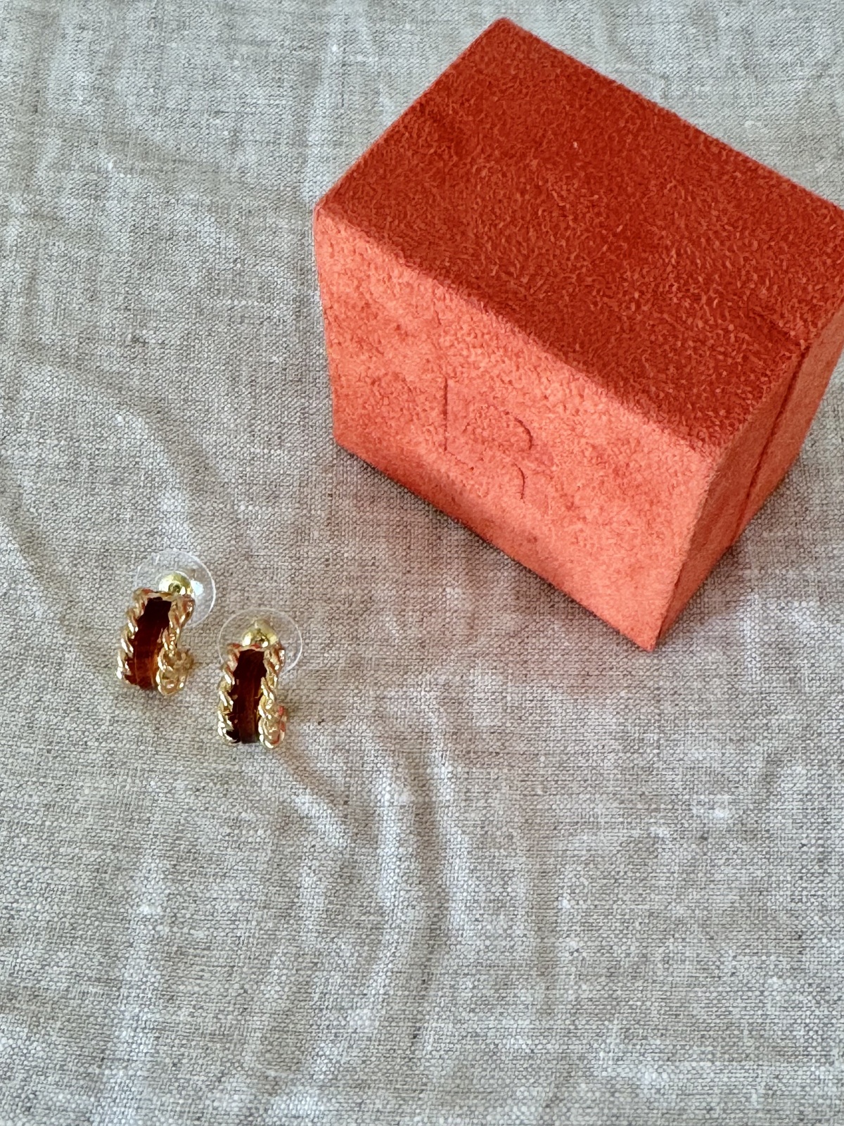Reliquia Palma Gold Plated Resin Hoop Earrings 