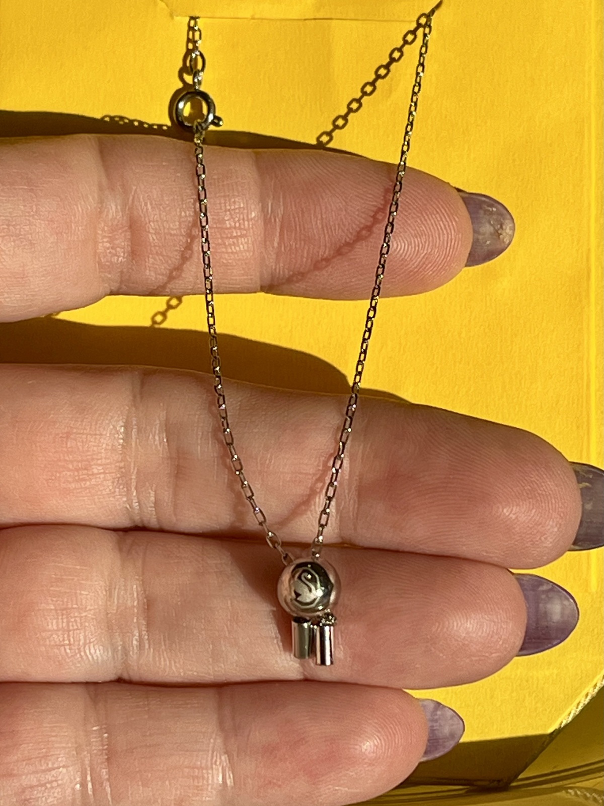 CHROMA SILVER NECKLACE WITH OCTAGON CUT BLUE CRYSTAL - RRP $229