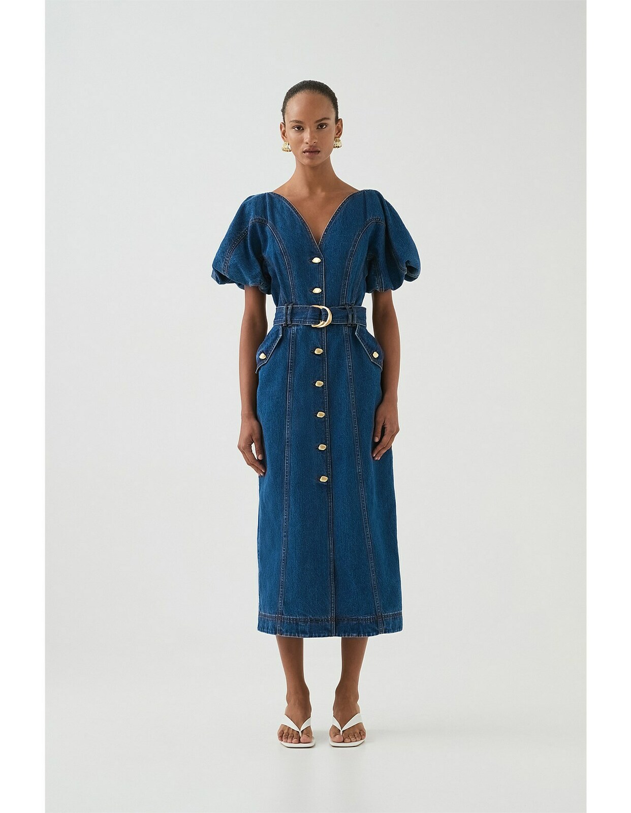 Harper Denim Midi Dress AU16/US12