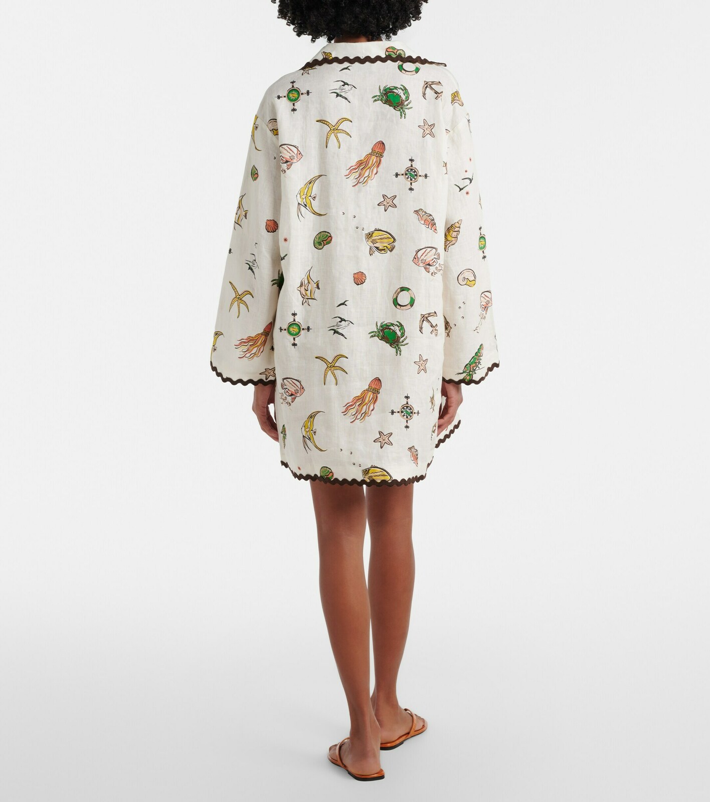 Printed linen minidress AU12/US8