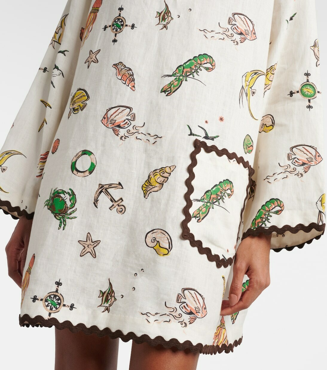 Printed linen minidress AU4/US0