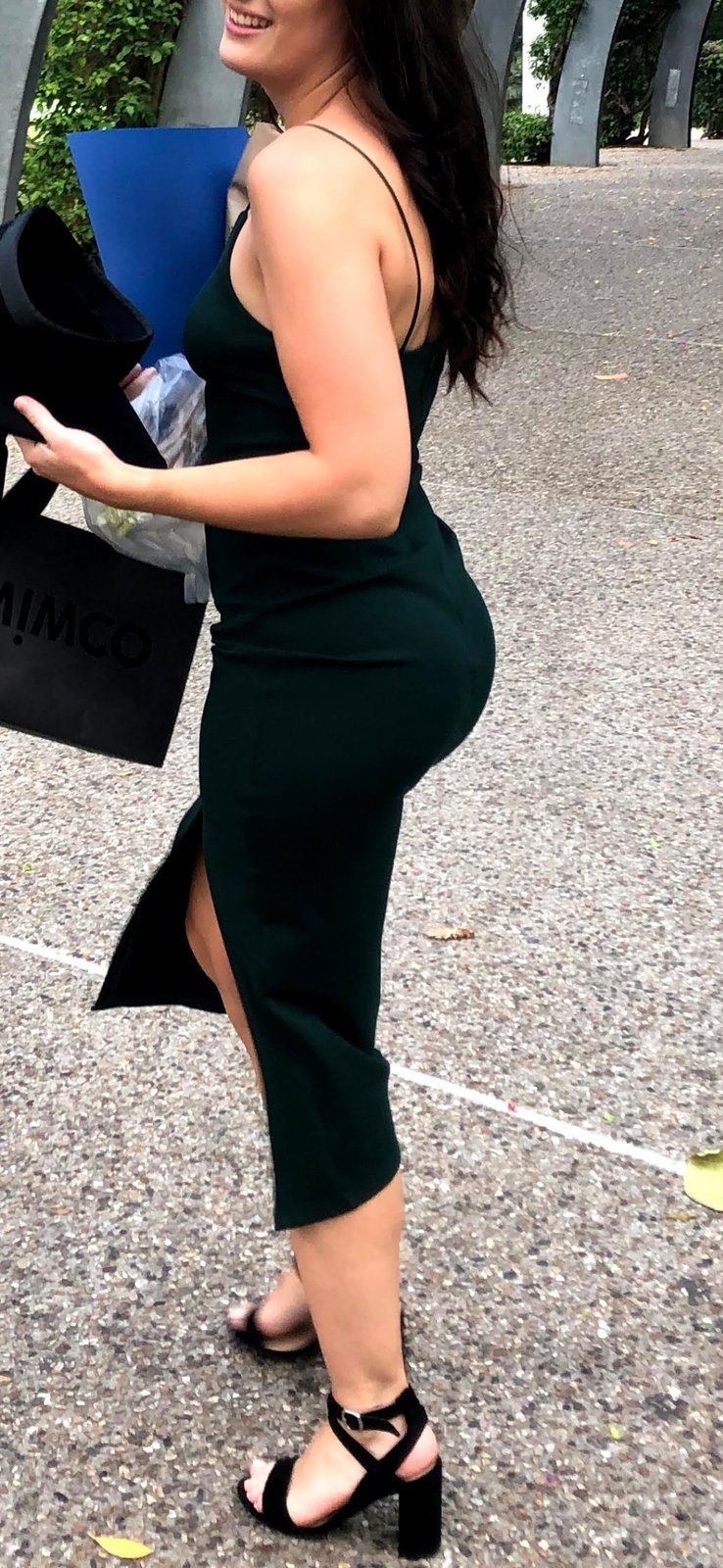 Green bodycon midi dress