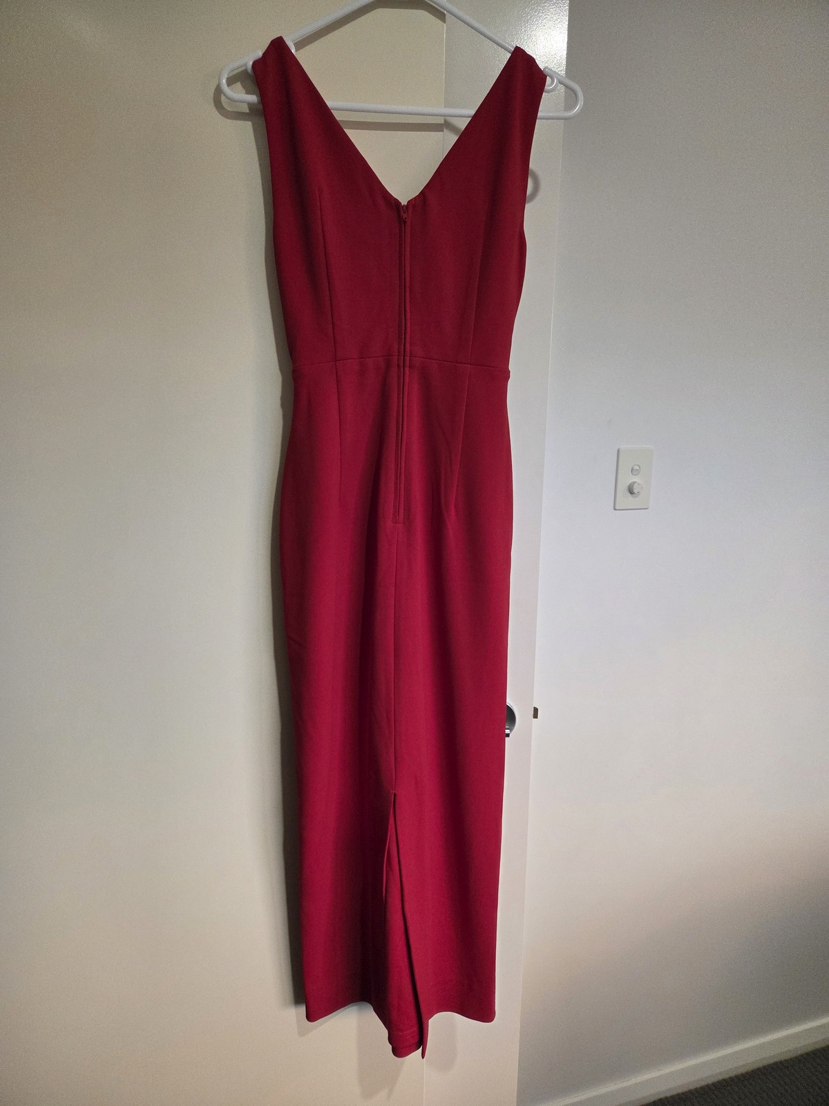 Red twist midi dress 