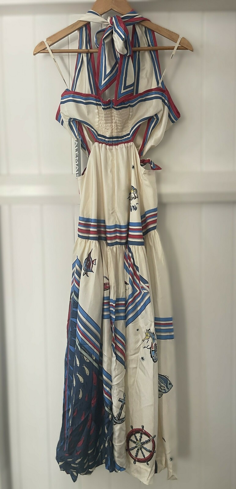 Apollo cutout printed silk midi dress AU8/US4 BNWT