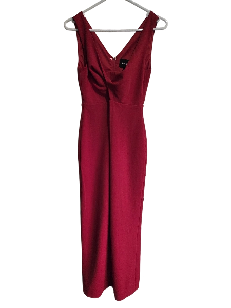 Red twist midi dress 