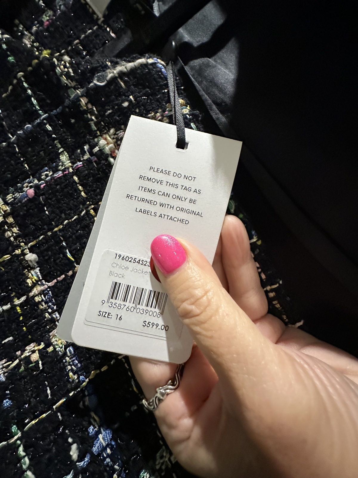  The dress is size 14. The jacket is also available size 16