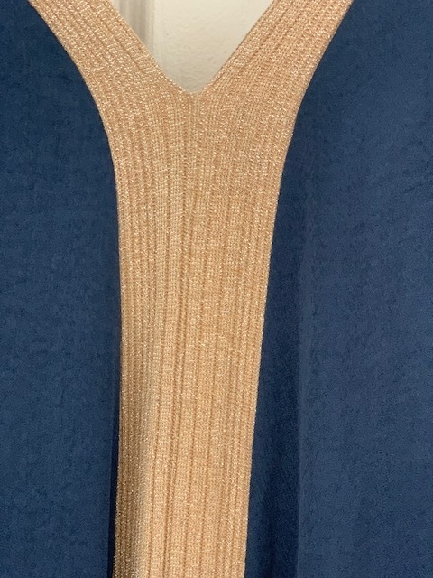 Grecian Goddess NAVY and gold maxi dress. Greek brand: Moutaki 