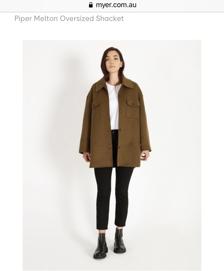 “MELTON” OVERSIZED SHACKET, SIZE 8