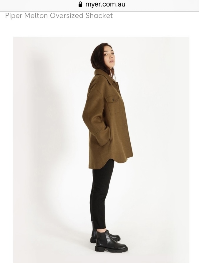 “MELTON” OVERSIZED SHACKET, SIZE 8