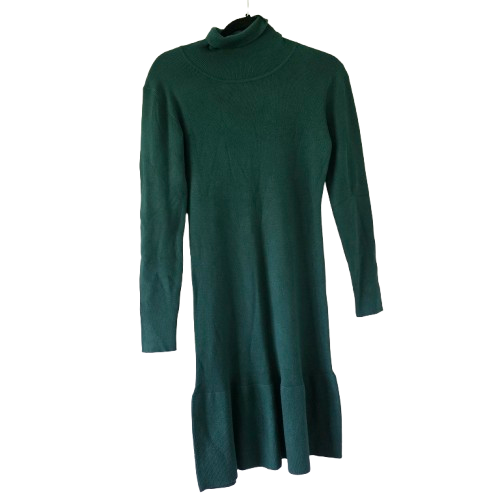 SCARLETTE TURTLE NECK KNITTED DRESS Green size 10