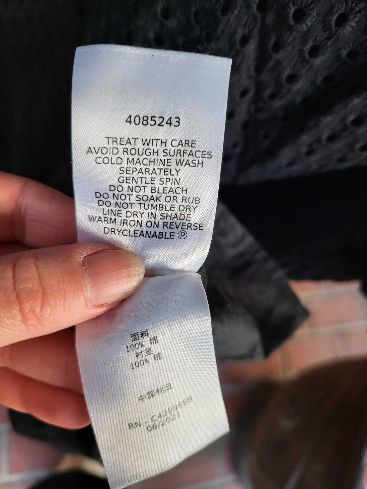 dress, size 10. Lined on inside. 100% cotton.