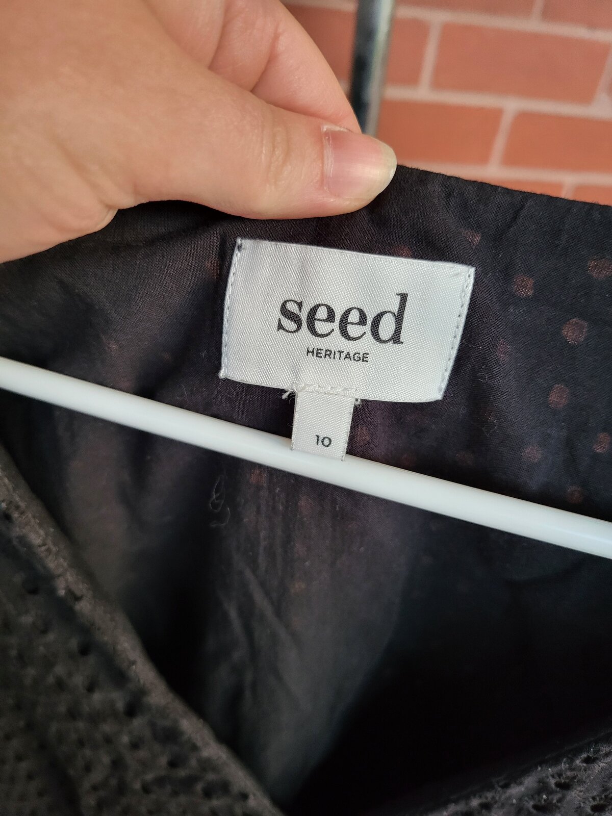 dress, size 10. Lined on inside. 100% cotton.