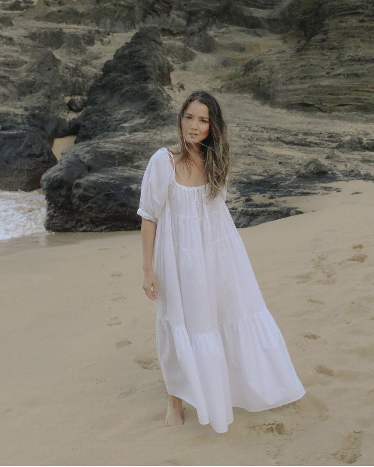 “RECYCLED LIBERTY DRESS - WHITE”