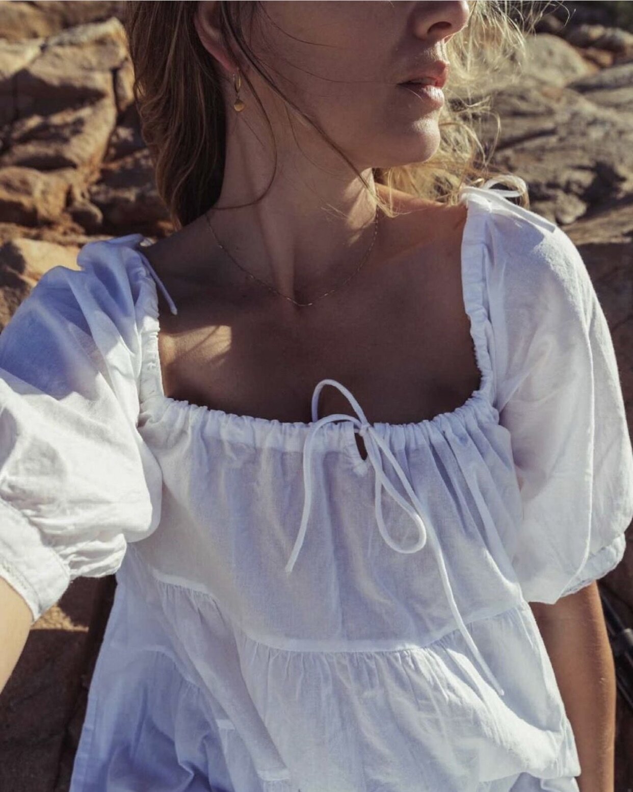 “RECYCLED LIBERTY DRESS - WHITE”